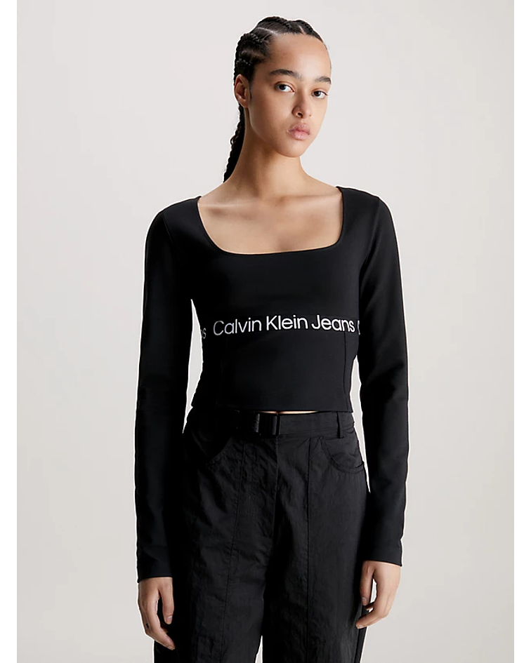 Camisola Curta Faixa na Cintura Preto - Calvin Klein