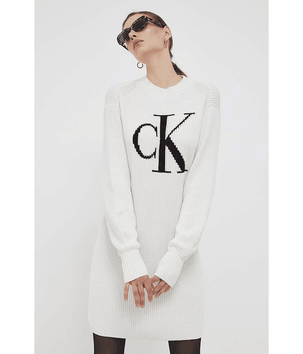 Vestido de Malha / Camisolão Branco - Calvin Klein