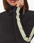 Camisola Gola Alta com Tape nas Mangas Preto - Calvin Klein