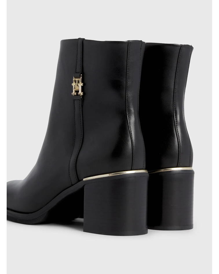 Bota em Pele Feminine Bootie Preto - Tommy Hilfiger