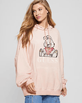 Sweatshirt Oversize Logo Bunny Banksy Rosa - Guess