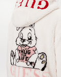 Casaco de Pelo Logo Bunny Banksy Creme - Guess