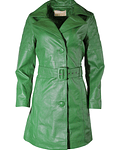 Trench Coat em Pele Verde - SAHOCO