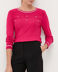 Camisola de Malha Com Gola Redonda Rosa - Liu Jo