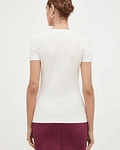 T-shirt Triângulo Floral Branco - Guess