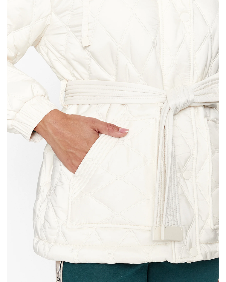 Casaco Acolchoado Quilted Logo Branco - Guess