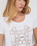 T-shirt logo 4G Strass Branco - Guess 