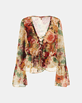 Blusa Floral Demi Peony Animal - Guess