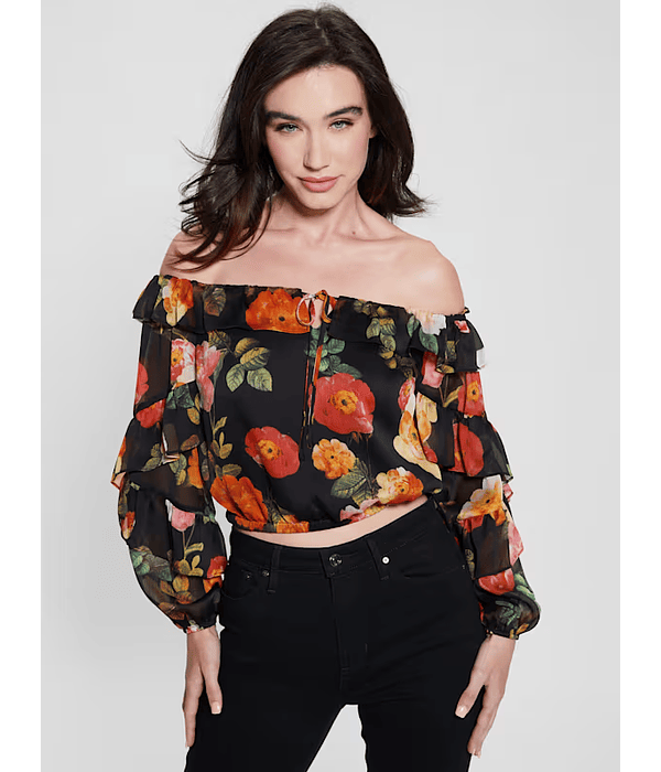 Blusa Shani Ruffle Padrão Floral - Guess