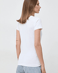 T-shirt Triângulo Floral Logo Branco - Guess