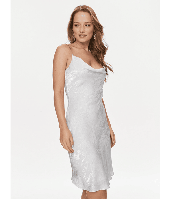 Vestido Akilina Branco/Prata Brilhante - Guess 