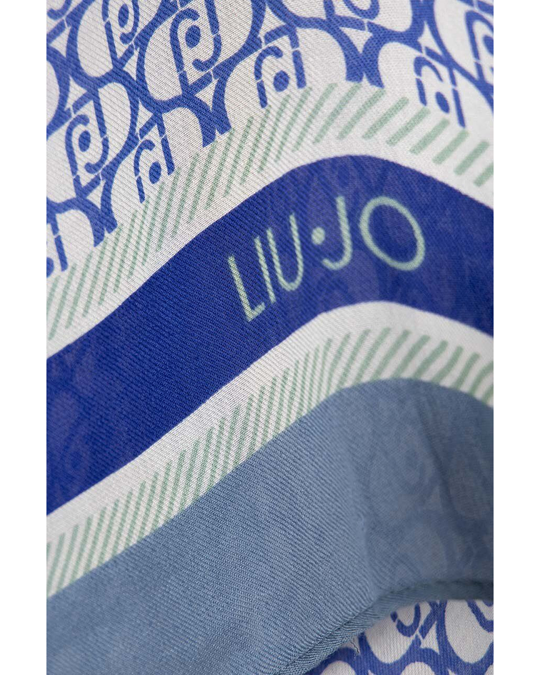 Lenço Quadrado com Logo Azul - Liu Jo 
