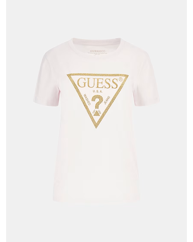 T-shirt Triângulo Gold Rosa - Guess