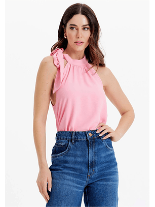 Blusa com Laçada Rosa - Lança Perfume 