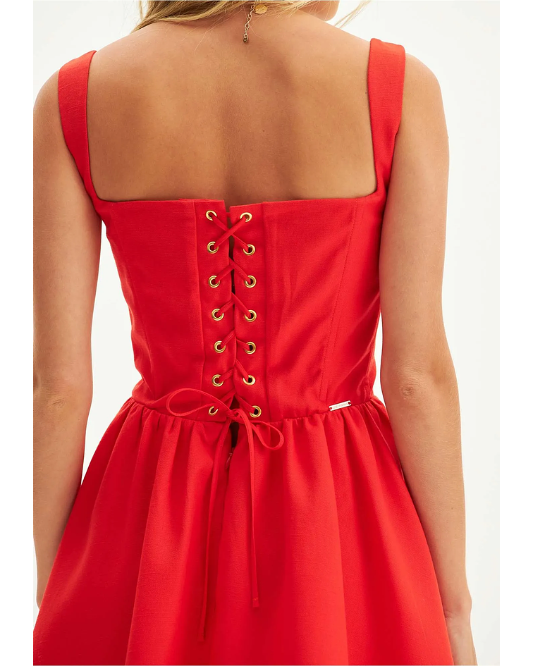 Vestido Corpete Vermelho - Lança Perfume