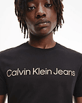 T-shirt com Logo por Extenso Preto - Calvin Klein