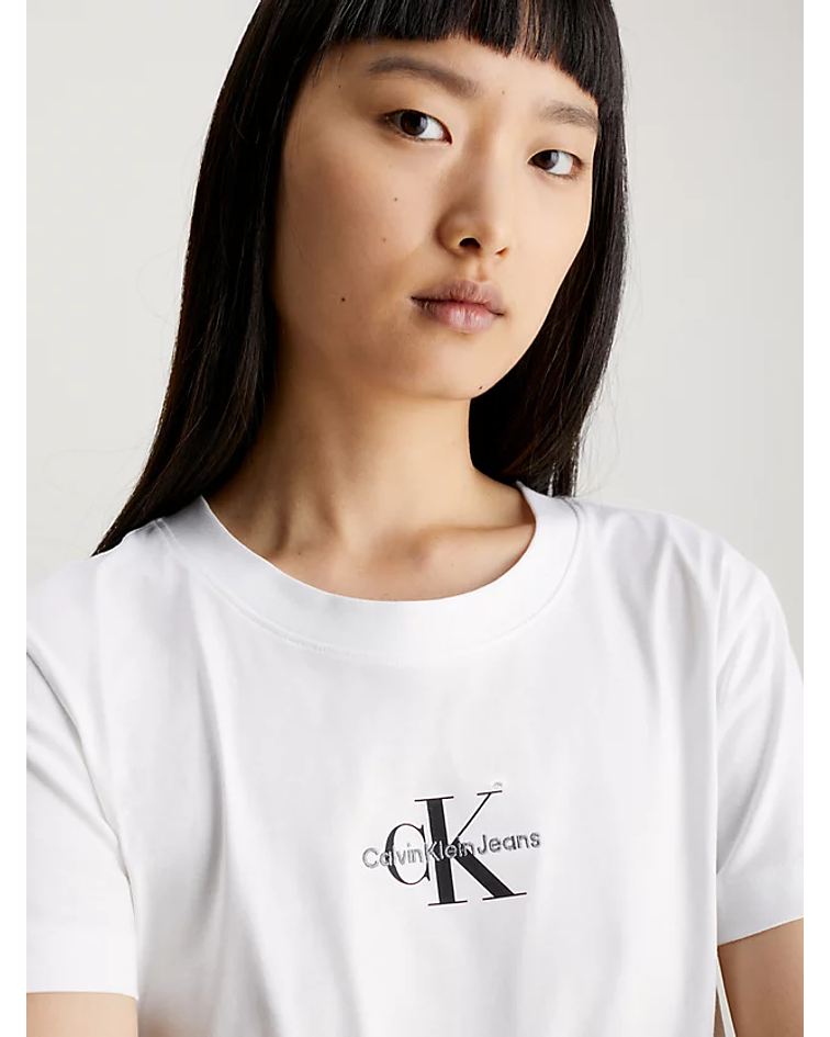 T-shirt decote Redondo Branco - Calvin Klein