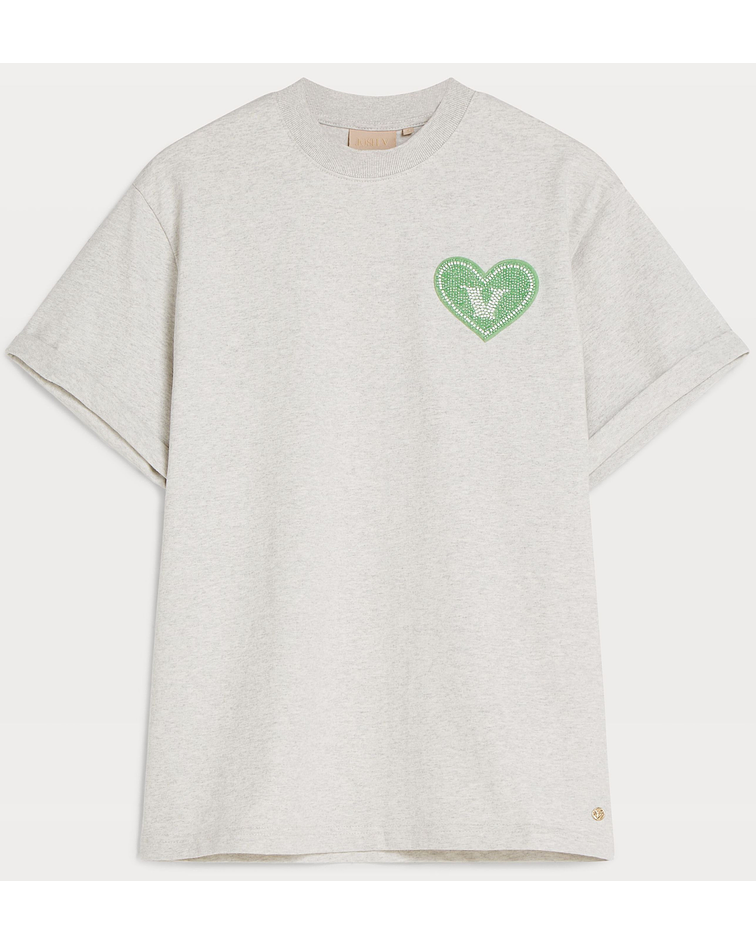 T-Shirt Roxy com Coração Cinza Claro - Josh V