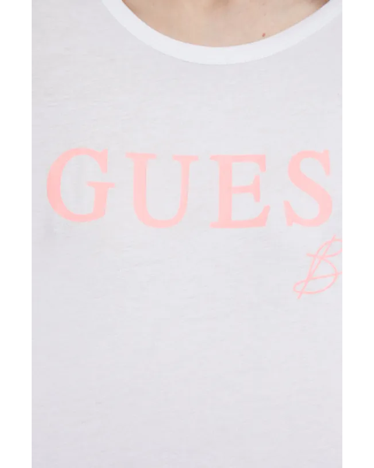 T-shirt Oversized com Estampado nas Costas Branco - Guess
