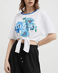 Blusa com Logo Estampado Floral Branco - Guess
