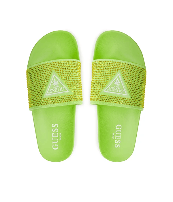 Chinelos Beach com Strass Verde - Guess 