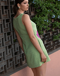 Vestido com Padrão Floral Verde - SAHOCO 