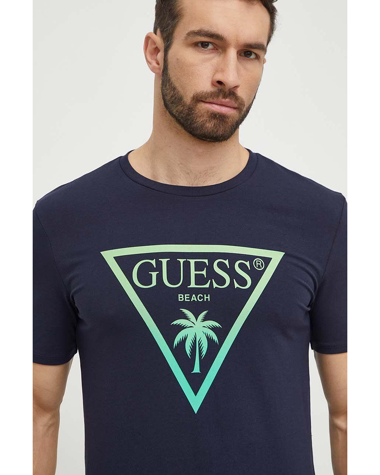 T-shirt Logo Triângulo Azul - Guess