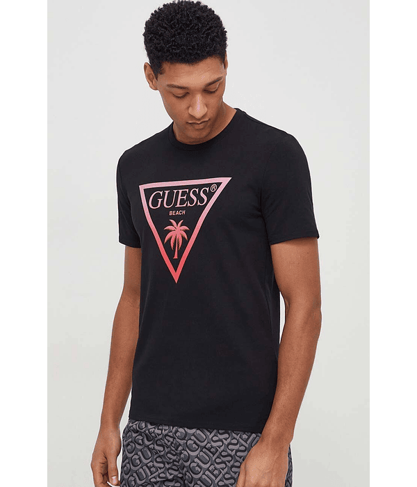 T-shirt Logo Triângulo Preto - Guess