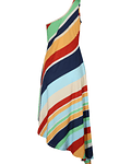 Vestido Assimétrico Riscas Multicolorido - SAHOCO