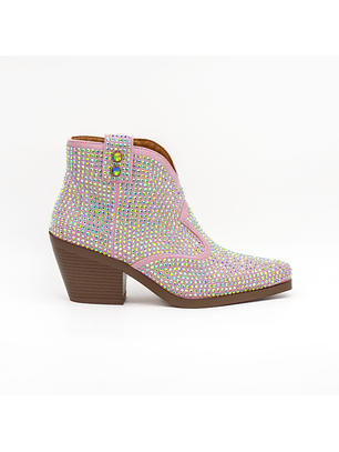 Bota Texana Sanse 393 com Strass Rosa - BeFree 