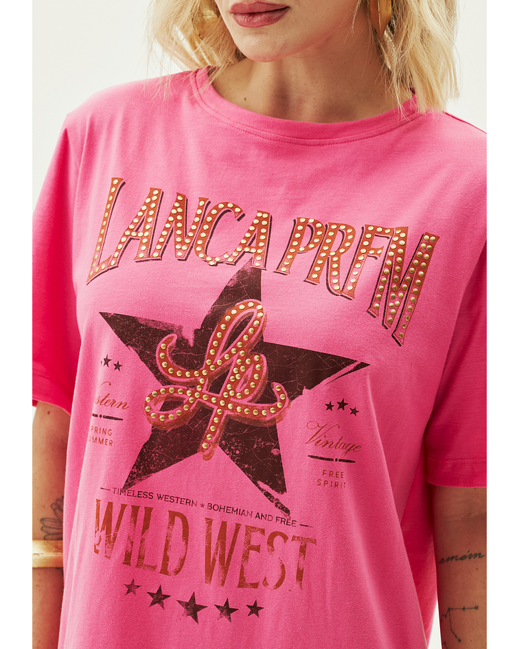 Vestido / T-shirt Wild West Rosa - Lança Perfume 