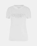 T-shirt com Logo Strass Branco - Guess