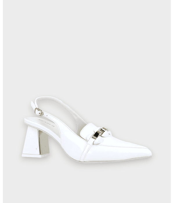 Sapato de Salto Block Prorosa Branco - Menbur