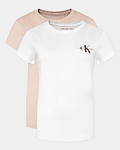 Pack 2 T-shirts Rosa e Branco - Calvin Klein