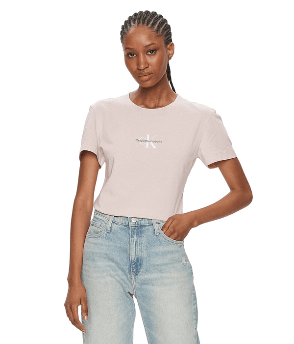 T-shirt decote Redondo Rosa Claro - Calvin Klein