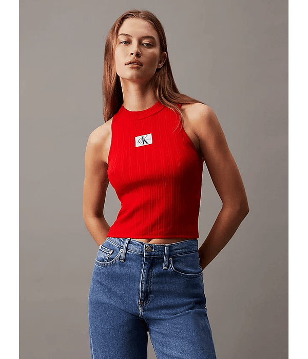 Top em Malha Vermelho - Calvin Klein