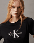 T-shirt com Decote Redondo Preto - Calvin Klein