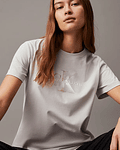 T-shirt com Decote Redondo Cinza - Calvin Klein