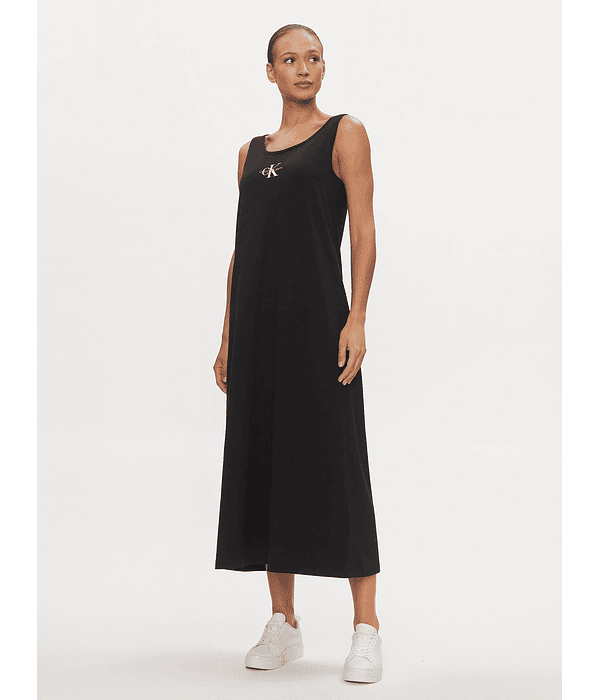 Vestido Comprido com Alças Preto - Calvin Klein
