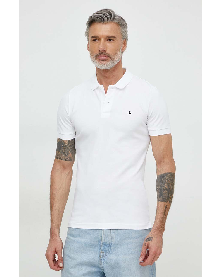 Polo Slim Fit Branco - Calvin Klein