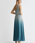 Vestido Comprido com Alça Degrade Azul - Liu Jo 