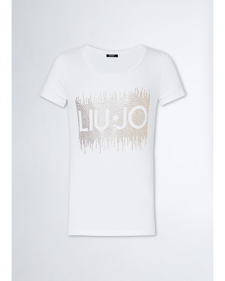T-shirt com Strass Branco - Liu Jo