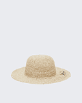 Chapéu de Palha Logo Bordado Preto - Liu Jo