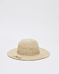 Chapéu de Palha Logo Bordado Preto - Liu Jo