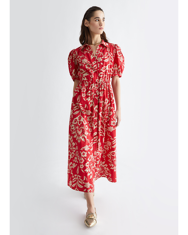 Vestido Comprido com Estampa Vermelho - Liu Jo