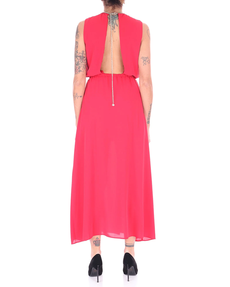 Vestido Comprido com Decote nas Costas Vermelho - Liu Jo