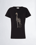 T-shirt Girafa em Strass Preto - Liu Jo