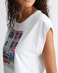 T-shirt com Estampado Lisboa Branco - Liu Jo