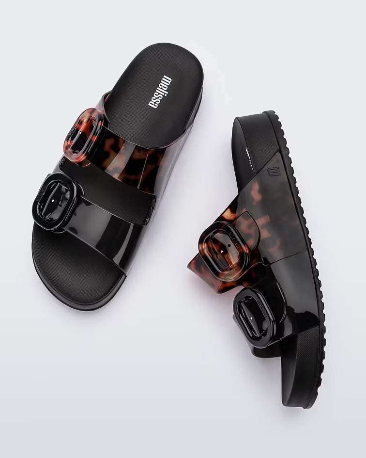 Chinelo Fivelas Cozy Slide Preto - Melissa