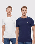 Pack 2 T-shirts Slim Azul + Branco - GUESS  